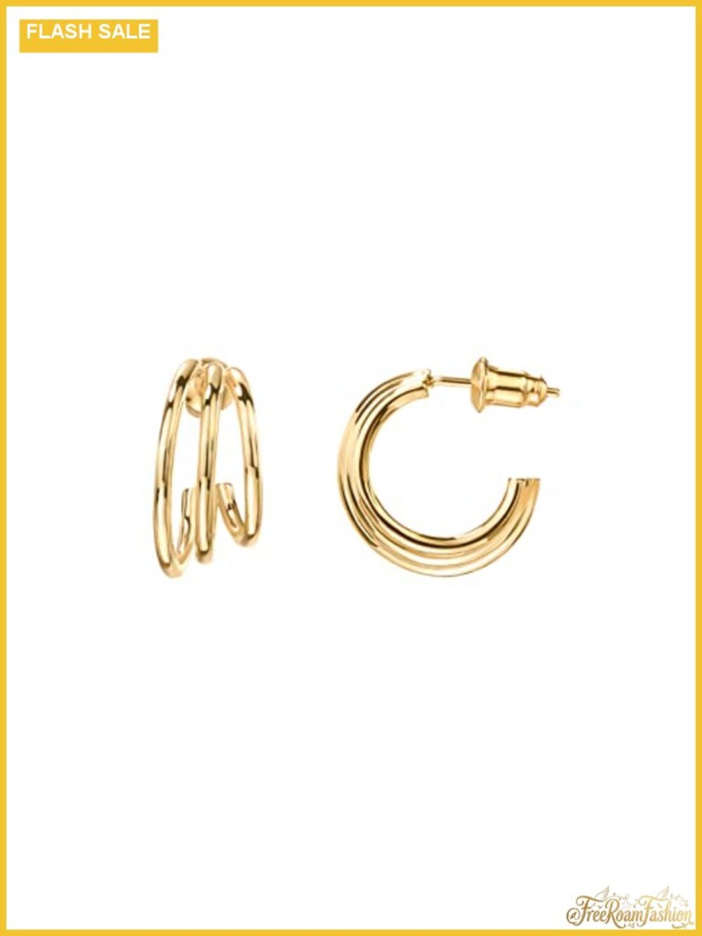 14K Gold Plated Multi Huggie Hoop Earrings for Women - 925 Sterling Silver